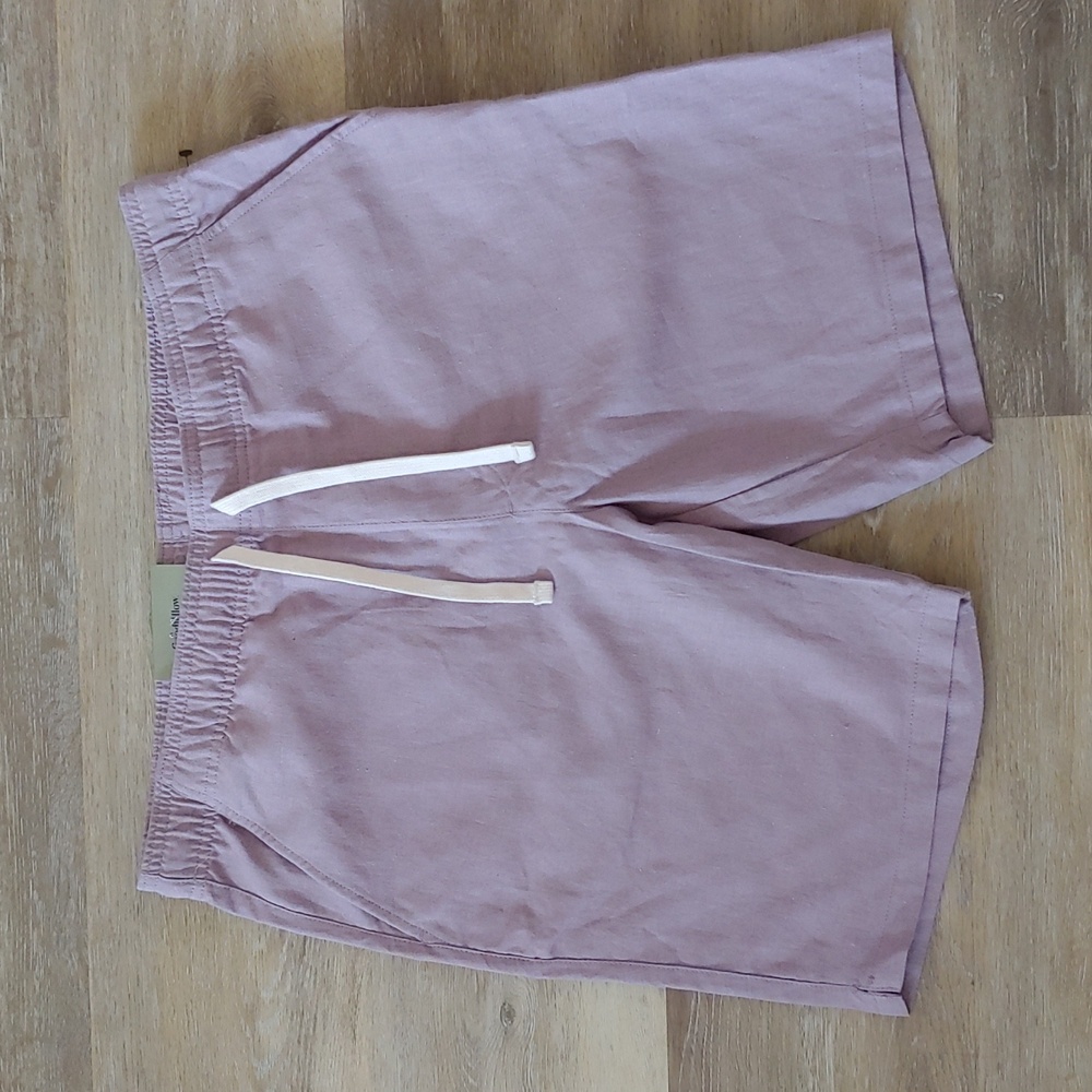 NWT Goodfellow & Co Men's Linen Blend Pull Up Everyday Shorts Purple Size M
